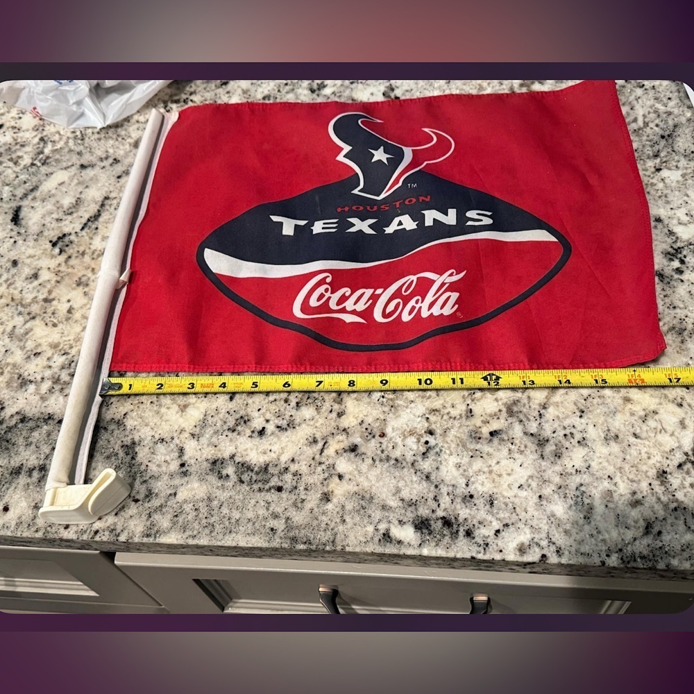 Coca-Cola Texans flag 14x17in